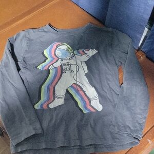 Gymboree Astronaut Rainbow Graphic Long Sleeve Tee - Gray